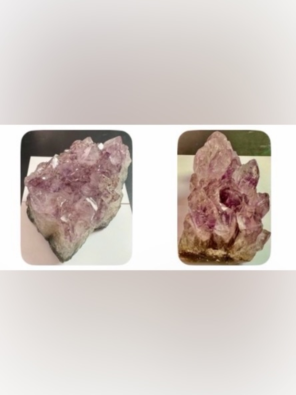 3 Natural Amethyst Quartz Crystals Gemstones- Positive Energy, Healing or Decor.